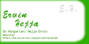 ervin hejja business card